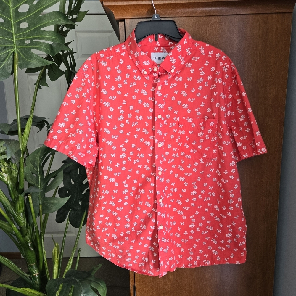 Goodfellow & Co Coral Floral Casual Shirt